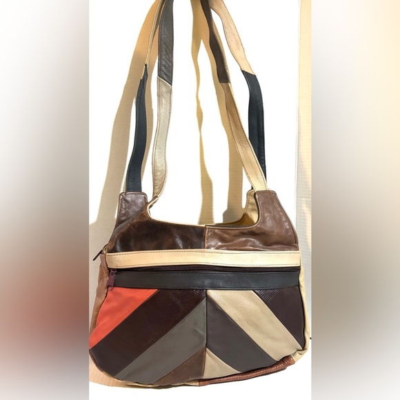 Vintage Handbags - Vintage Multicolor Patchwork Tote Bag
